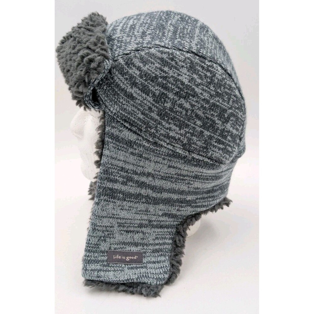 Life Is Good Fleece Lined Trapper Hat M/ L Blue EUC